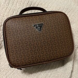 GUESS Cocoa Monogram Large Cosmetic Travel Bag
